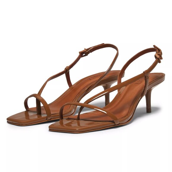 Shultz - Heloise Patent Leather Sandals - Color Miele - Picture 1 of 5